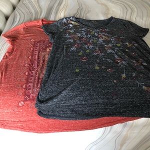 (2) Soft Style &Co Swing T-Shirts